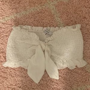 White Olivaceous Crop Top